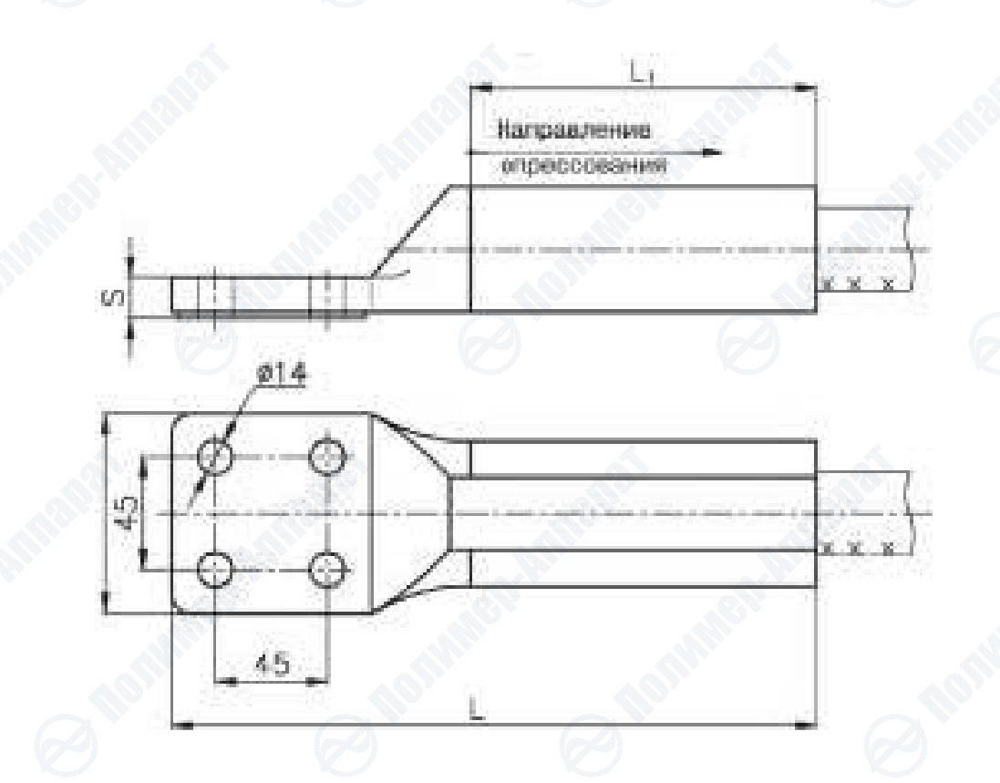 Зажимы аппаратные прессуемые типа А4М (с 4 отверстиями в контактной лапке)