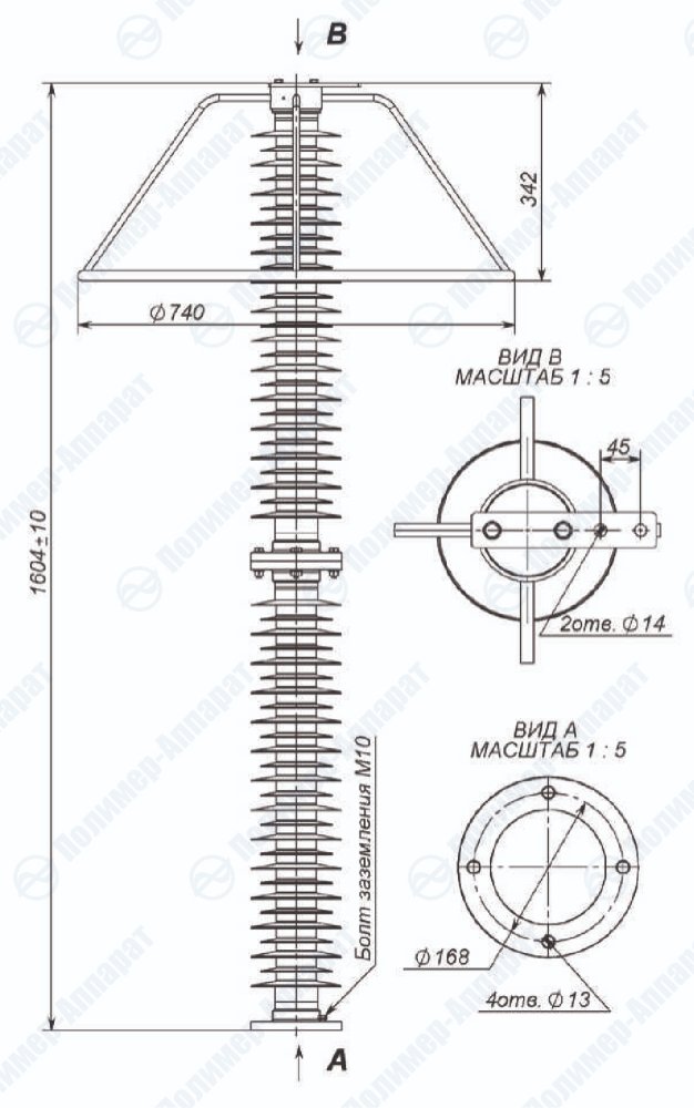 ОПН-150/1000 для установки под фазное напряжение