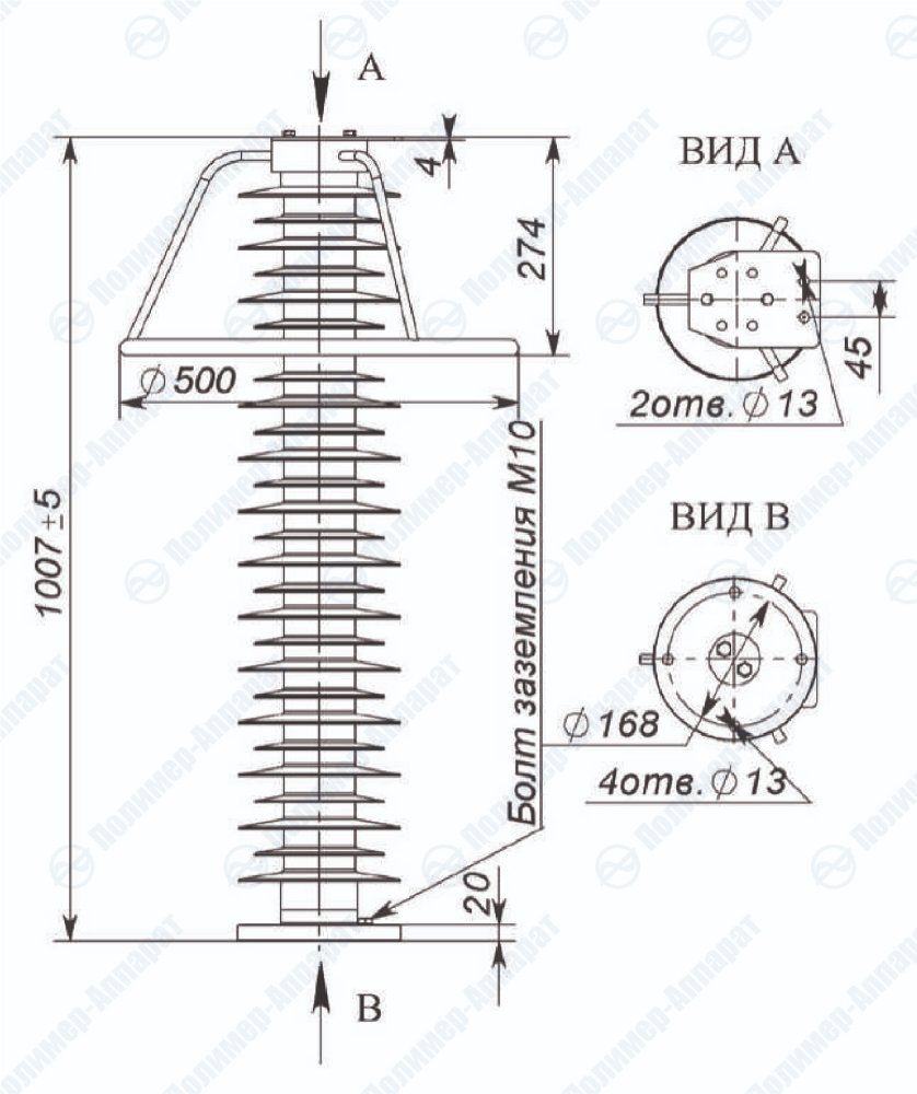 ОПН-110/1000 для установки под фазное напряжение