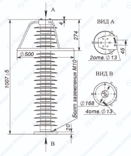 ОПН-110/1000 для установки под фазное напряжение
