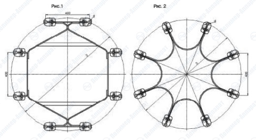 Распорки глухие восьмилучевые типа 8РГ