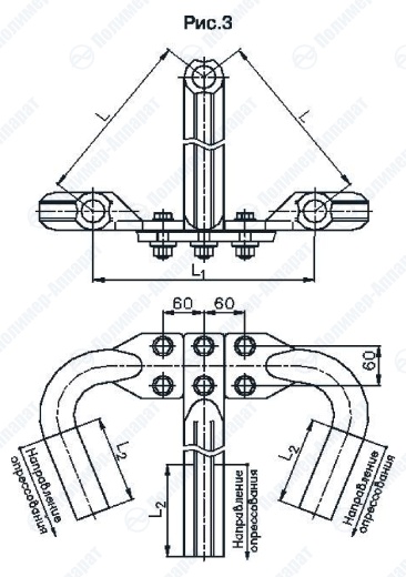 Зажимы аппаратные прессуемые типа 3А2А (с 2 отверстиями в контактной лапке)