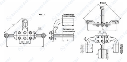 Зажимы аппаратные прессуемые типа 3А2А (с 2 отверстиями в контактной лапке)