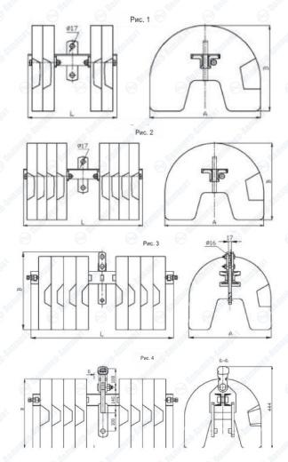 Балласты к поддерживающим зажимам для одного провода